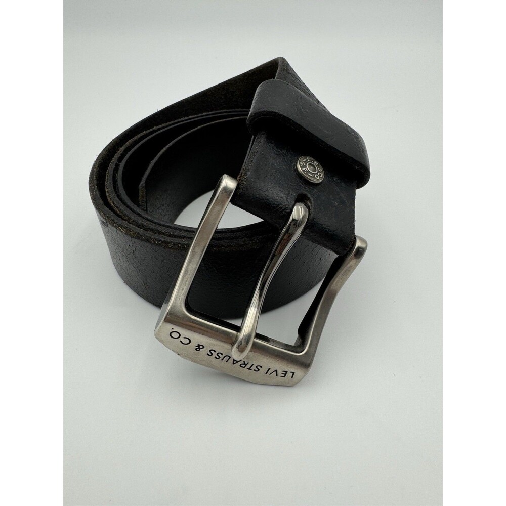 Levi's Italian Leather Black Belt USA Made Vintage Size 36/90